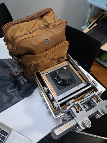 LINHOF TECHNIKA 4x5 LARGE FORMAT ANTIQUE CAMERA WITH LENS, STAND, & ACCESSORIES - Picture 12 of 20