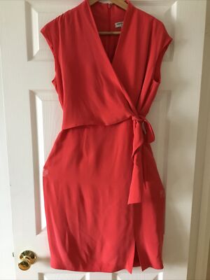 valerie stevens silk dress Valerie Stevens 100% Silk Dresses .Tie side.Coral Pink. Size 6–8