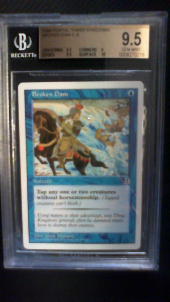 Broken Dam MTG P3K Portal Three Kingdoms BGS 9.5 Graded (9.5, 9, 9.5, 10) Broken Dam MTG P3K Portal Three Kingdoms BGS 9.5 Graded (9.5, 9, 9.5, 10)