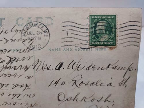 1910 - CAR / DRIVER / WOMEN / DOG - Real PHOTO posted POST CARD - listing #6419 - Picture 4 of 10