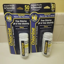 AquaChek Test Strips with Chlorine - 50 Pack Model 1242 Qty 2 100 strips total