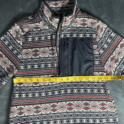 Aeropostale Aztec 1/4 Zip Fleece Sweatshirt Mock Neck Front Pocket Womens Medium - Picture 13 of 19