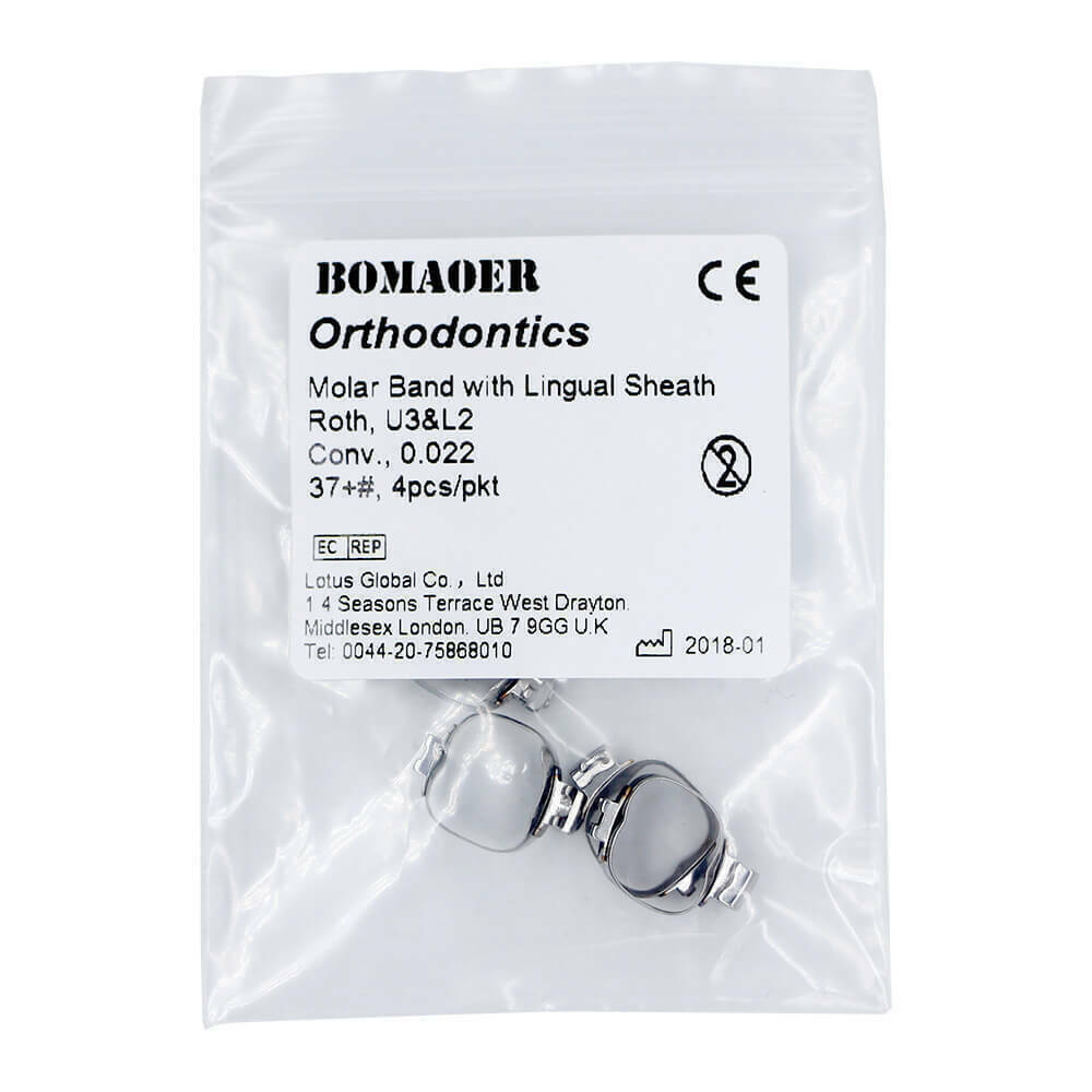 26 sizes Dental orthodontic molar band with lingual sheath Roth 0.022