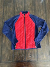 L-RL Lauren Active Ladies Women S Red  Blue Jacket Lightweight Quilted Front
