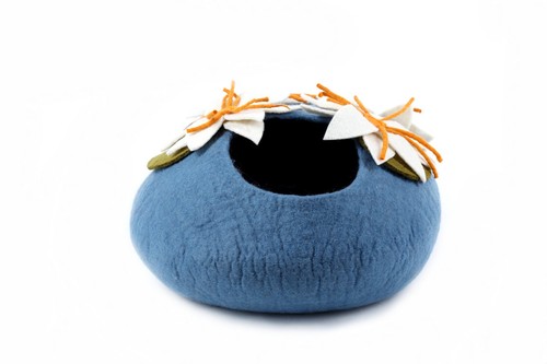 Handmade Felted Modern Cat Cave - Wool Cat House - Cat Lover Gifts - Pet Bed - 第 2/9 張圖片