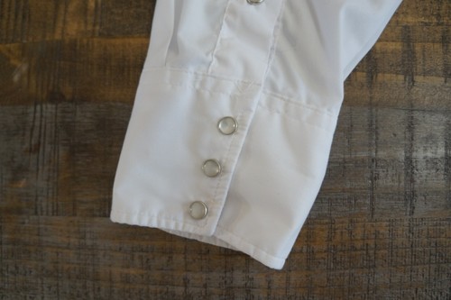 Vintage Malco Modes Pearl Snap Western Shirt Mens L White & Blue - Picture 22 of 23