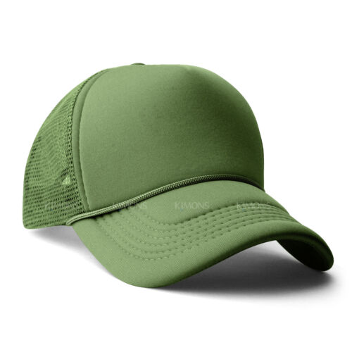 Truckermütze Schaumstoff Netz Baseballkappe Druckknopflasche einfach massiv Herren Hüte Armee I - Bild 18 von 38