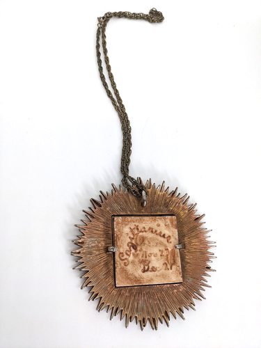 Raro Collar Zodiaco Vintage Luca Razza Años 70 Sagitario Sunburst Medallón - Imagen 6 de 8