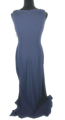 Calvin Klein Womens Navy Body Con Formal Evening Dress Semi Ruffle Size 6 NWT - Picture 3 of 8