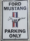 FORD MUSTANG PARKING ONLY 18 x 12 METAL EMBOSSED SIGN PONY GT LOGO GARAGE SEALED