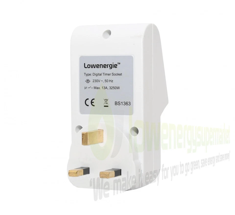 Digital LCD 7 Day Electronic Plug-in Timer Switch Fully Programmable 12/24 Hour  - Image 3 of 4