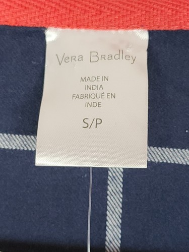 NWT Vera Bradley S Pajama Top Tartan Plaid Button Up Flannel Pocket Long Sleeve - Picture 4 of 6