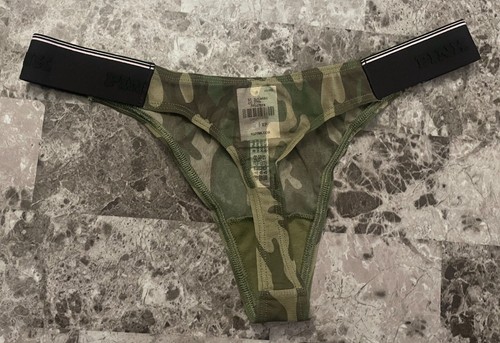 NWT VICTORIA'S SECRET PINK CAMOUFLAGE CAMO MESH THICK SIDE STRAP THONG PANTIES - Picture 4 of 4