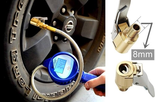 Tire Air Chuck with Clip Adapter, Brass Locking Tire Inflator Nozzle Adapter Con - Picture 7 of 9