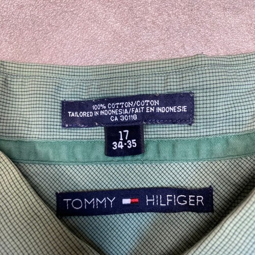 Tommy Hilfiger Shirt Mens 3XL Y2K Vintage Long Sleeve Button Up Top, Green - Picture 7 of 11