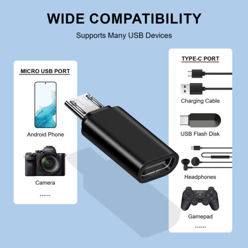 USB Type C Female to Micro USB Male Converter Adapter Micro Converter Adapter - Picture 2 of 8
