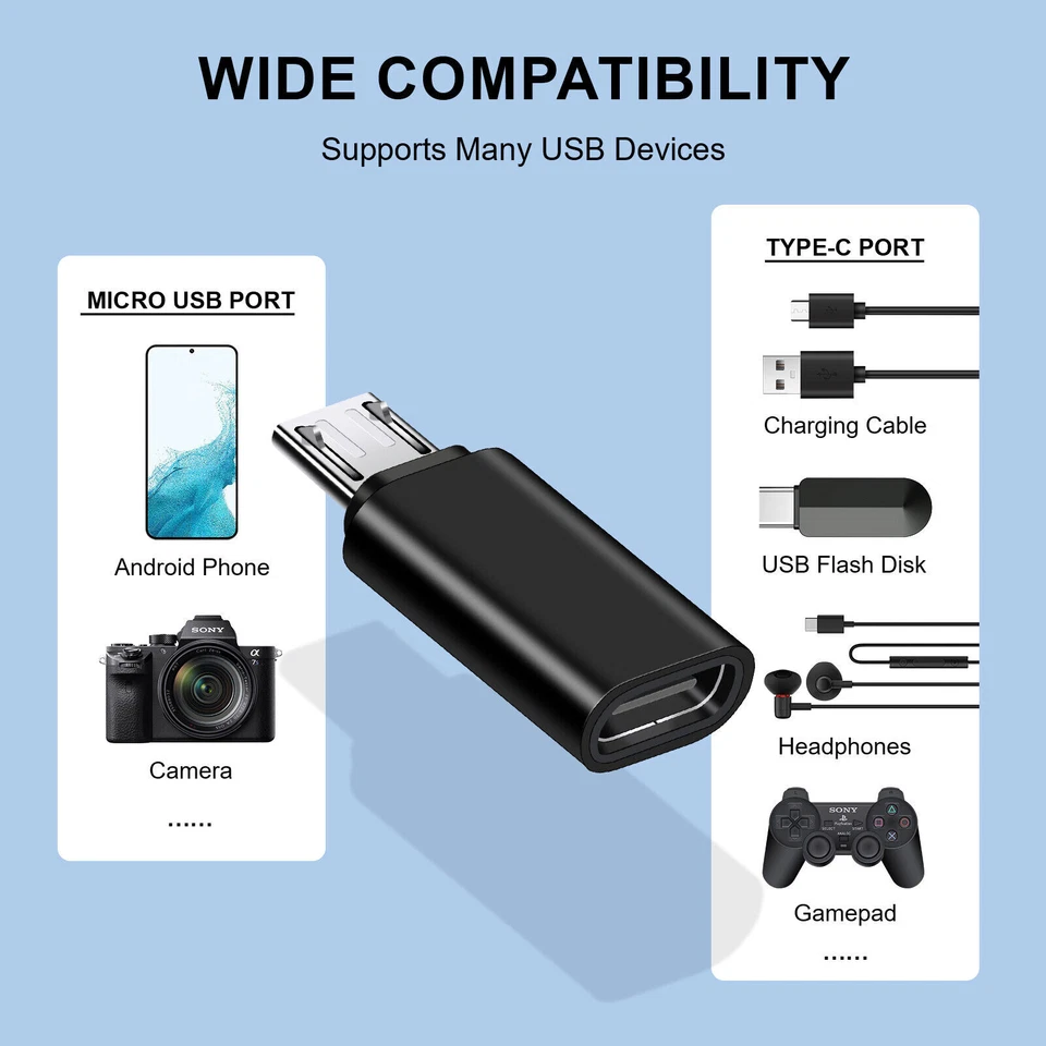 USB Type C Female to Micro USB Male Converter Adapter Micro Converter Adapter - Image 2 of 4
