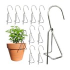 10 Pieces Stainless Steel Plant Hanger Hooks for Balcony and Garden Display