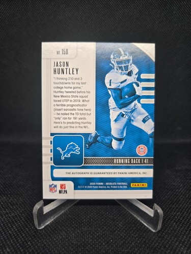 Jason Huntley 2020 Absolute ' Red White Blue ' Rc Auto #erd 87/100 Parallel #150 - Picture 2 of 2