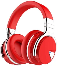 Bluetooth Noise-Canceling Over-Ear Headphones, Red, E7Anc