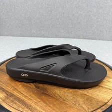 Oofos Ooriginal Recovery Sandals Men's Size 10 Black Thong