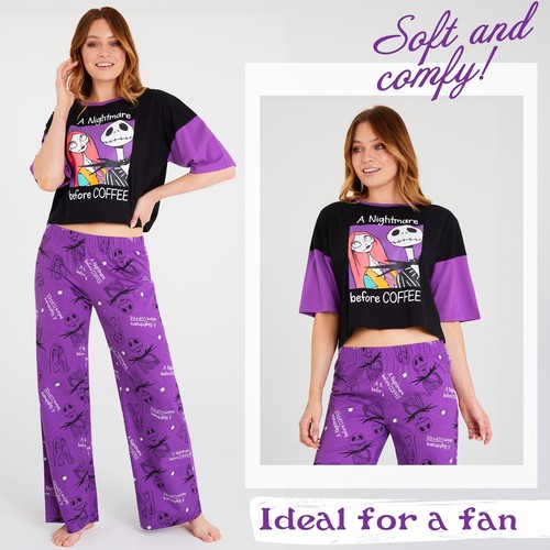 Disney The Nightmare Before Christmas Womens Pyjama Set Nightwear Soft - Picture 2 of 6