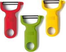 Kuhn Rikon Original Swiss Peeler 3-Pack Set of 3, Red/Green/Yellow 
