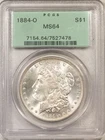 1884-O $1 MORGAN DOLLAR - PCGS MS-64, OLD GREEN HOLDER & PREMIUM QUALITY!