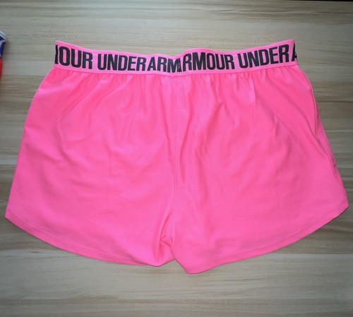3 Girls Under Armour Play Up Solid Shorts Youth XL Athletic Black Pink Red 2.5" - Picture 6 of 24