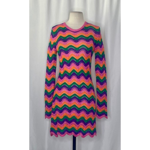 NWT!! BEACH RIOT Libbi Dress Cover-Up Sunset Waves Crochet Knit Vacation Small - Picture 2 of 19