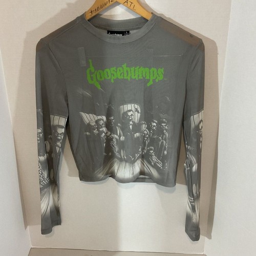 Gänsehaut Damen transparentes bauchfreies Oberteil Langarmshirt Größe Large - Bild 6 von 6