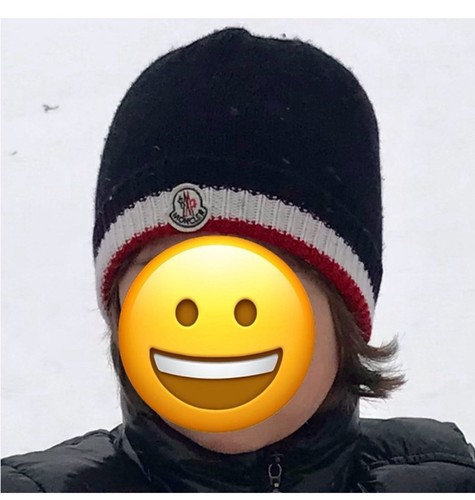 Moncler Kids Boy Logo Blue Wool Beanie Hat Size L - Picture 3 of 6