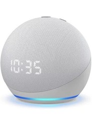 Amazon - Echo Dot (4th Gen) Smart Speaker with Clock & Alexa - Glacier White New