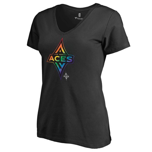 Women's Black Las Vegas Aces Team Pride V-Neck T-Shirt - Bild 2 von 3