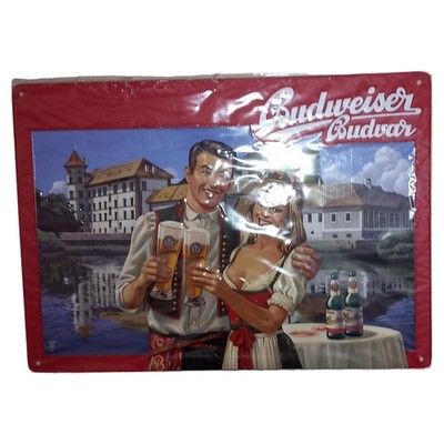 Budweiser Budvar Blechschild Vintage Bier Werbung Mehrfarbig Metall Schild