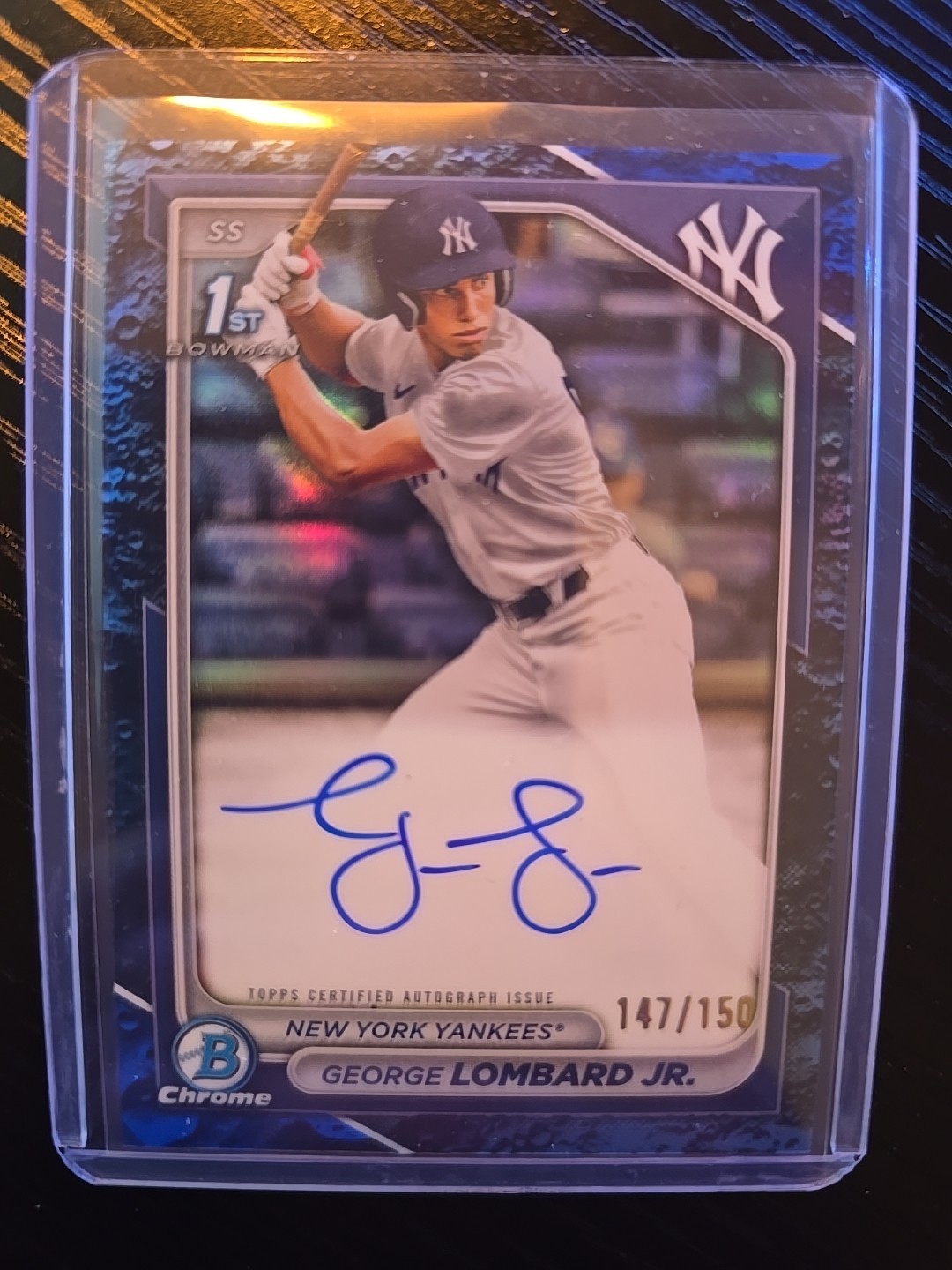2024 Bowman George Lombard Jr. Chrome Auto Blue Refractor 1st #148/150