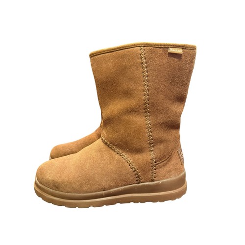 Botas de invierno Sketchers para mujer de cuero marrón forro sintético talla 8 - Imagen 2 de 8