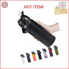 18oz Insulated Stainless Steel Water Bottle, Wide Mouth Double Wall Vacuum, Sili