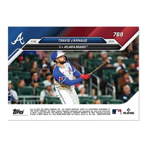 2024 Topps Now Travis d'Arnaud #769 Atlanta Braves - Picture 2 of 2