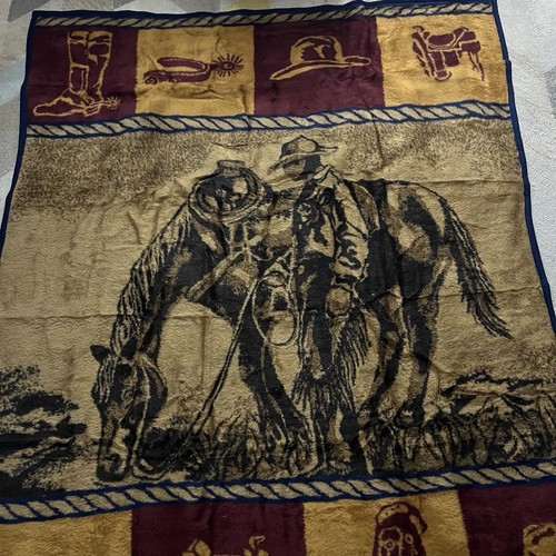 San Marcos Home on the Range cowboy horse Multi fleece blanket western ...