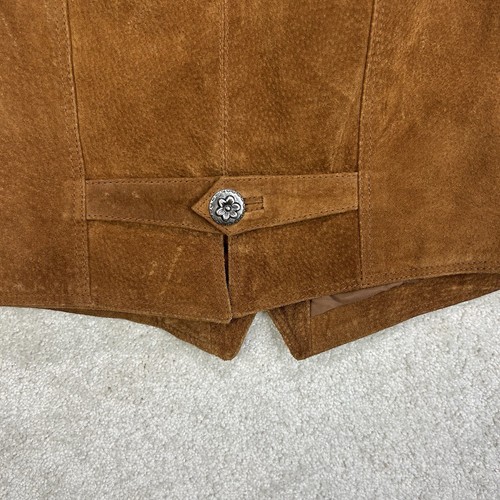 Vintage 90’s Cripple Creek Women’s 100% Leather Brown Western Cowgirl Vest Small - Picture 11 of 14