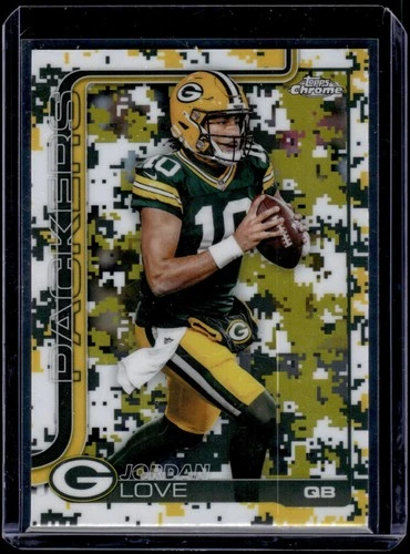HL-P01 2025 Topps Chrome Jordan Love Team Camo Variation #109 SP Packers