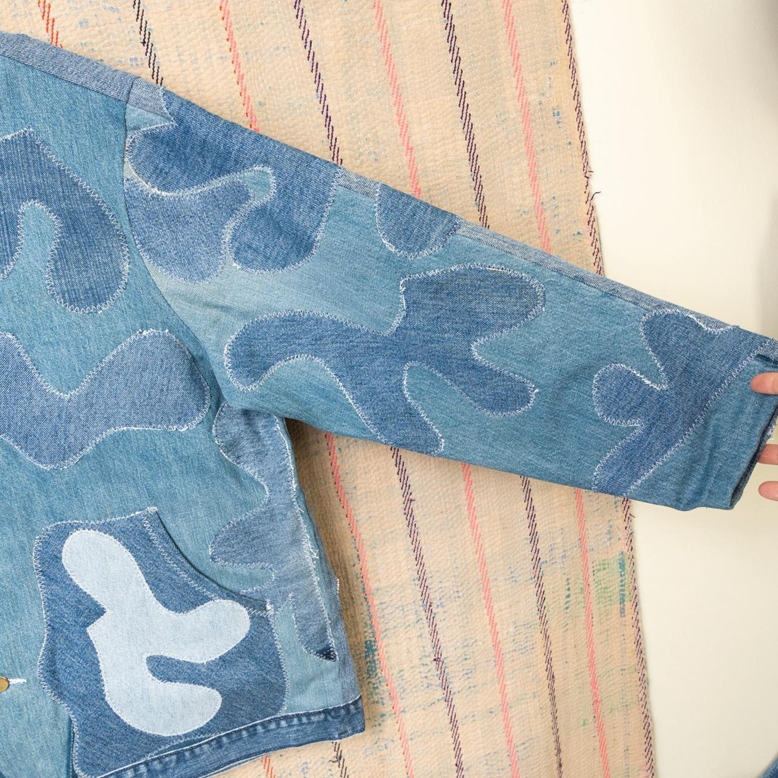 Custom upcycled patchwork denim jacket - image 5