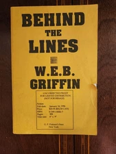 BEHIND THE LINE W.E.B. GRIFFIN 1995 UNCORRECTED PROOF SCARCE  BOOK 7 THE CORPS