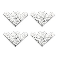 4Pcs Decorative Corner Protectors Corner Guards 1.65"x1.65"x0.2", White