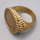 Gold Tone 1898 Indian Head Cent Coin Ring 18K HGE