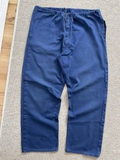 80s Vintage Herringbone Faded Cotton French Chore Workwear Distressed Pants
