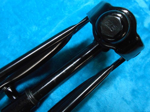 26" Black Cruiser Bicycle Springer Fork Vintage Schwinn Chopper Bike 1“ Headset - Picture 9 of 13