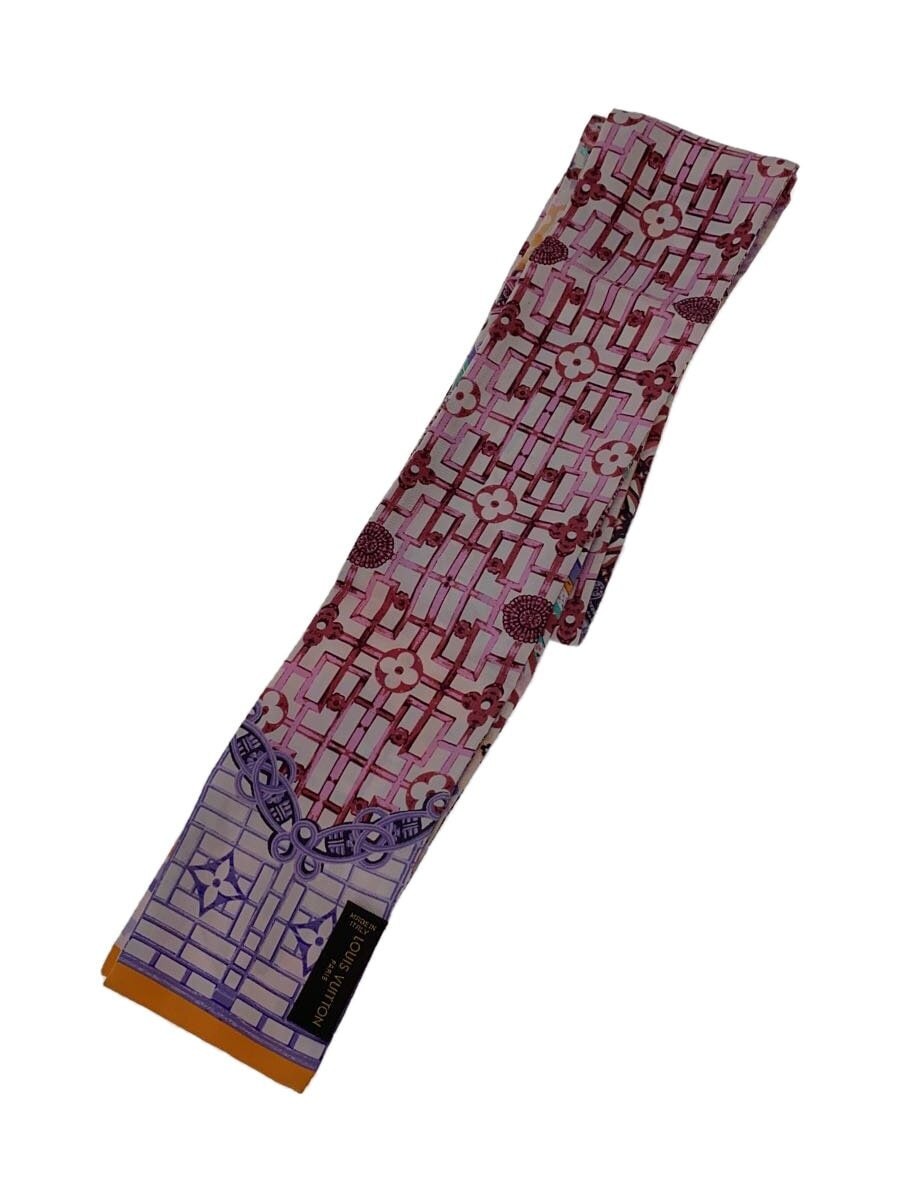 LOUIS VUITTON Silk Scarf Bandeau Floral Multicolor All-Over Print Women Accessory