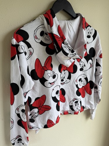 Disney Minnie Mouse Women’s XS Hoodie White Red Black All-Over Print - Picture 10 of 12